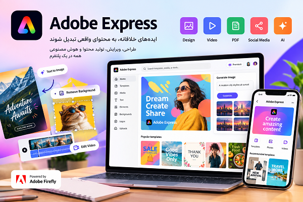 Adobe Express چیست؟  طراحی، ویرایش عکس و ویدئو با هوش مصنوعی